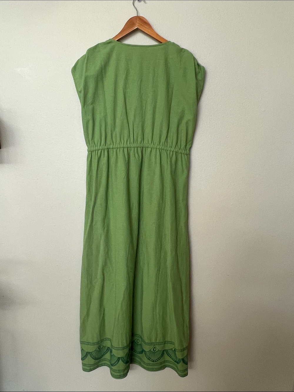 Soft Surroundings Green Embroidered V‑Neck Maxi Dress - Picture 7 of 7